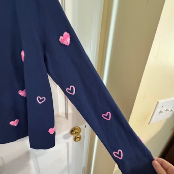 NWT Lilly Pulitzer "Lots of Love" Heart Sweatshirt - Navy ✨ Sz M - Picture 4 of 9